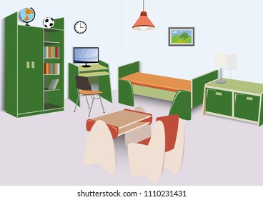 Home. Room interior. Vector illustration.