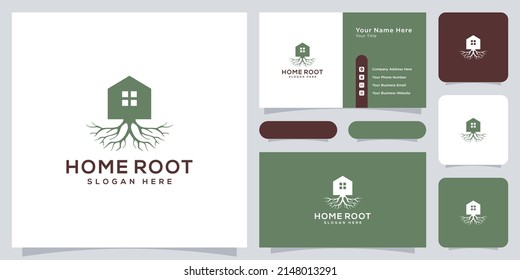 home and root logo vector design