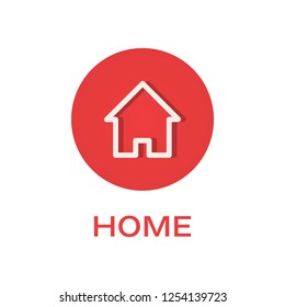 Home round flat icon, house symbol