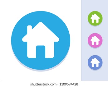 Home - Round Glyph Buttons. A simple vector icon.