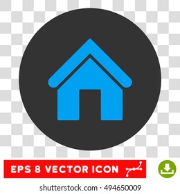 Home round icon. Vector EPS illustration style is flat iconic bicolor symbol, blue and gray colors, transparent background.