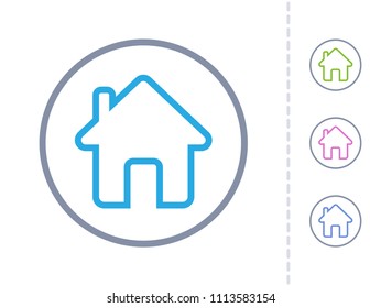 Home - Round Stroke Buttons. A simple vector icon.