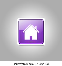 Home Rounded Corner Square Purple Vector Web Button Icon