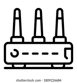 Icono de enrutador residencial. Icono de vector de enrutador de inicio de esquema para diseño web aislado en fondo blanco