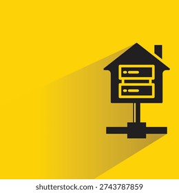 home router icon with shadow on yellow background