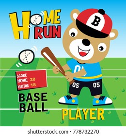 home run animal cartoon vector