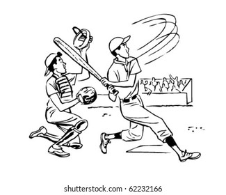 It's A Home Run - Retro Clipart Illustration