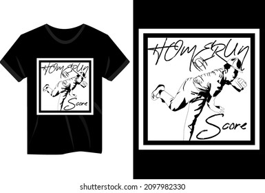 Home run score baseball mockup t shirt design