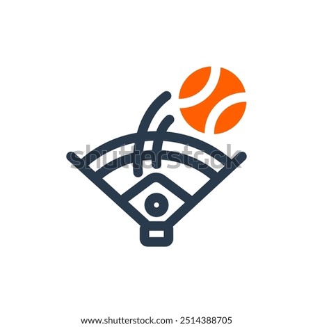 Home Run Sport Vector Icon Illustration