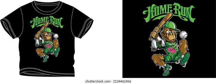 home run t-shirt design background color is a black and t-shirt color is a black beautiful color and beautiful design
