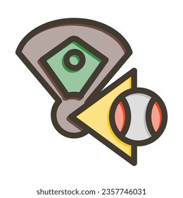 Home Run Vector Thick Line Filled Colors Icon For Personal And Commercial Use.
