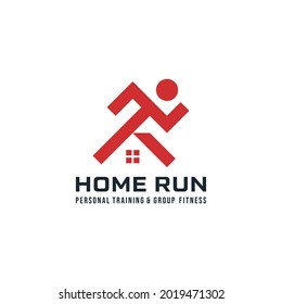 Ilustración sencilla de diseño del logotipo de Home Runner