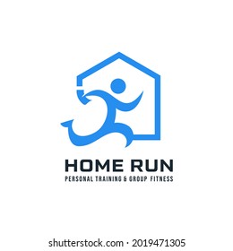 Home Runner Logo Design einfache Illustration