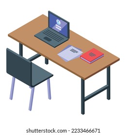 Icono de trabajo de seguridad en el hogar vector isométrico. Empresarios. Equipo de Office
