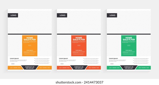 Home sale a4 flyer design, New real estate property sale flier, marketing print and vector flyer