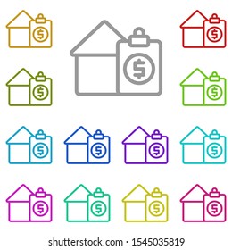 Home, sale, facture, business multi color icon. Simple thin line, outline vector of project management icons for ui and ux, website or mobile application