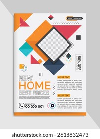 Home sale flyer template design vector illustration