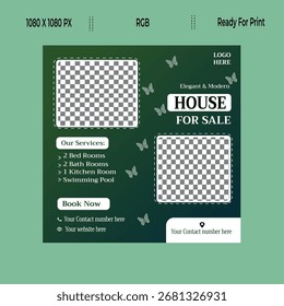 Home sale Gradient Template Design