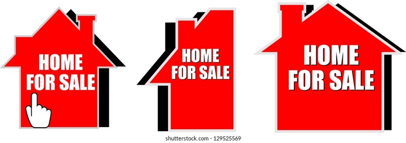 Home for sale, icon vector