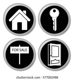 Home for sale icons - vector stickers  set