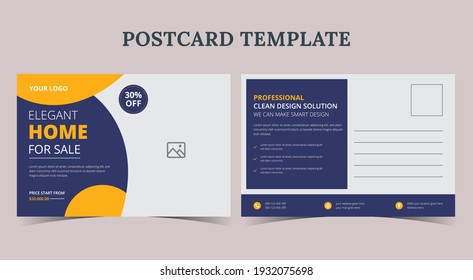 Home for sale postcard, real estate Postcard template