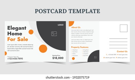 Home for sale postcard, real estate Postcard template