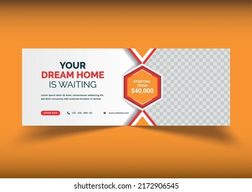 Home sale Real estate business social media cover timeline design. Custom minimal social media design template. Minimalist design. Suitable for social media post and web internet ads.