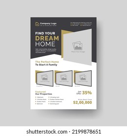 Home for sale real estate business flyer and cover page template