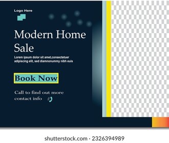 Home sale Real estate business social media cover timeline template.Custom minimal social media design template illustration.Minimalist design.Suitable for social media post and web internet ads.