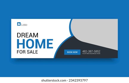 Home sale real estate Facebook cover template