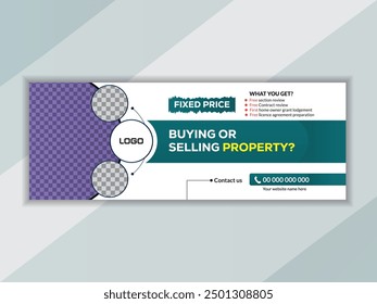 Home for sale real estate Facebook cover and web banner template