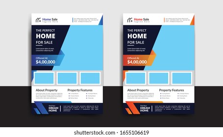 Home for sale real estate flyer template design