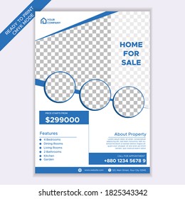 Home for Sale Real Estate Flyer Template. 