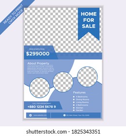 Home for Sale Real Estate Flyer Template. 