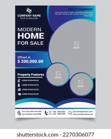 Home for Sale or Real Estate Flyer Template Design, Corporate Colorful Real Estate Template, Unique Flyer Design, Home for Sale Banner Design