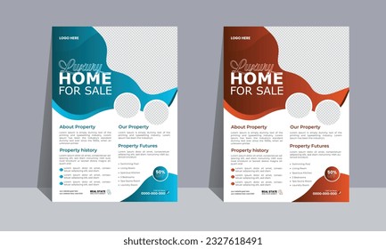 Home for sale real estate flyer template design, Home sale flyer design layout, print ready home sale flyer design template