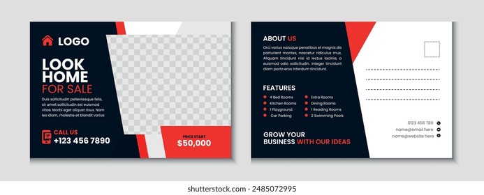 Home Sale Real Estate Postcard Banner Template Design