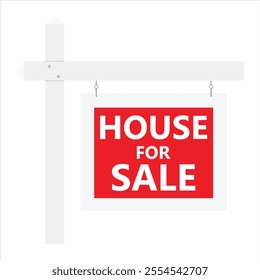 Home for sale real estate sign. Isolated on white background. Vector illustration