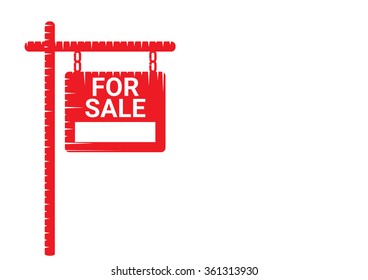 Home For Sale Real Estate Sign  . House Real Estate logo design
