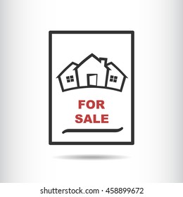 Home For Sale Real Estate Sign logo design Vector illustration