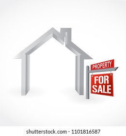 Home for Sale sign. Vector Illustration. isolated over a white background