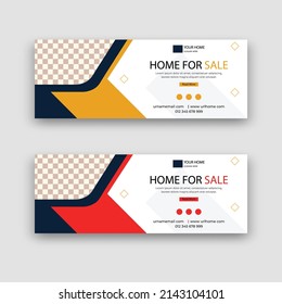 Home for sale social media cover design banner template