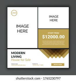 Home sale social media marketing post design. Custom minimal social media post design template illustration.Minimalist design.Suitable for social media post and web internet ads. 