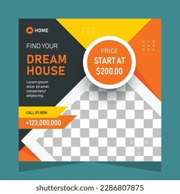 Home sale Social media post or website banner template design