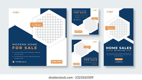 Home Sale Social Media Post for Online Marketing Promotion Banner, Story and Web Internet Ads Flyer
