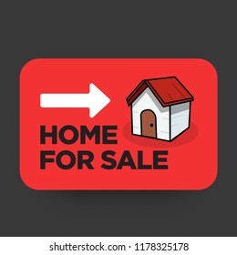 Home For Sale Vector Sign Illustration