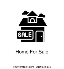 Iconos sólidos de vectores de venta de Home For Sale para sus proyectos digitales o de impresión.