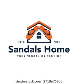 Inicio Sandalias Logotipo Elemento de diseño Plantilla de Vector