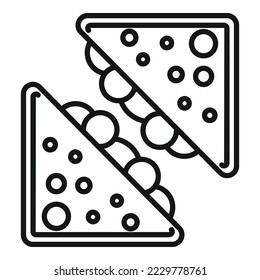 Home sandwich icon outline vector. Lunch food. Healthy dinner