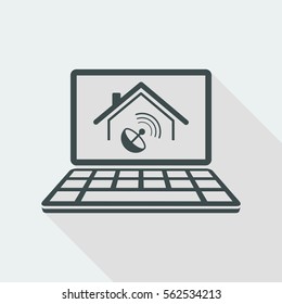 Home satellite receiver - Vector icon for computer website or application